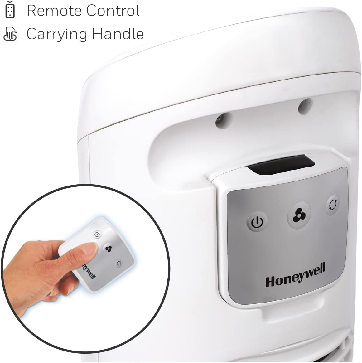Honeywell HYF260WC QuietSet® Whole Room 40” Tall Tower Fan Home, Bedroom, Office, 75° Oscillation, Remote Control, 5 speeds, Slim Profile, Auto Shut-Off, Portable, Easy-to Use Controls, White - Image 9