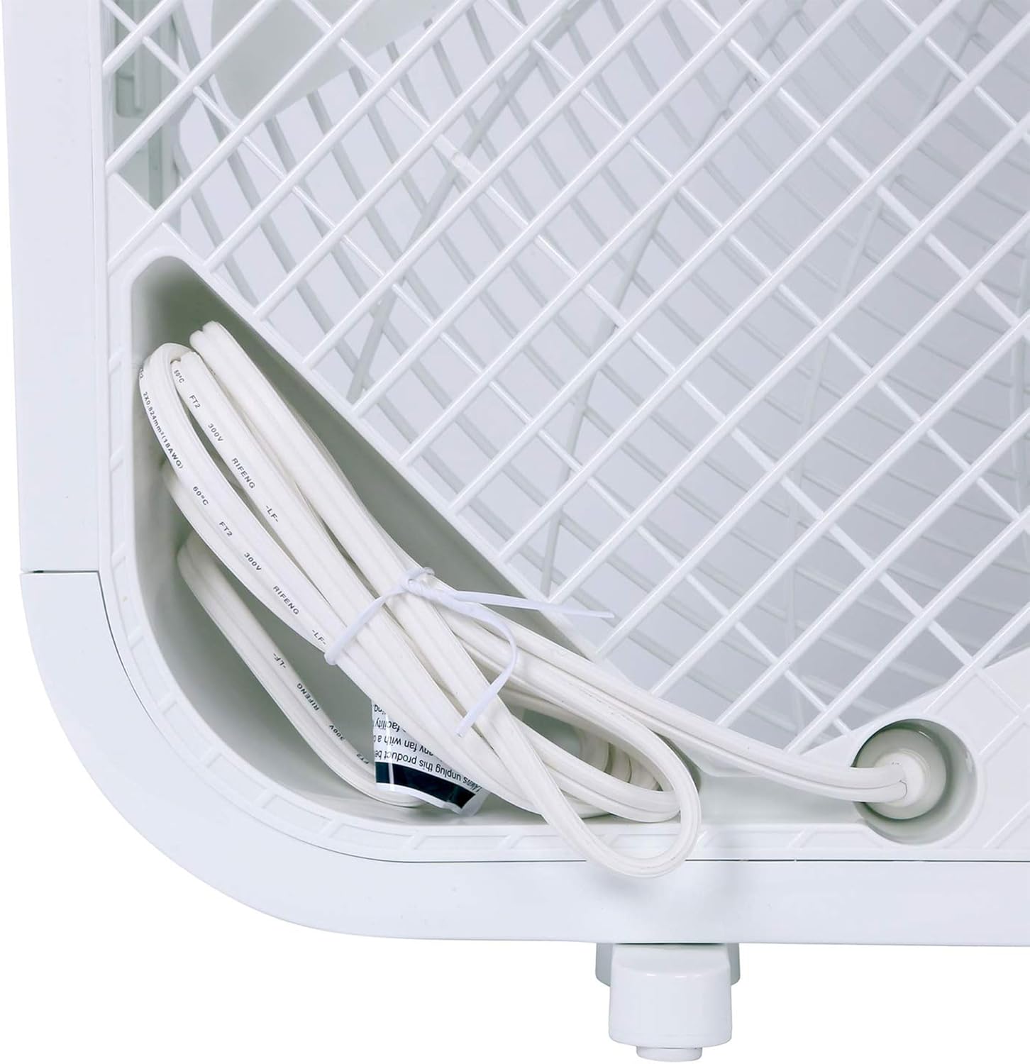 Hurricane 2-Pack Classic Floor Mount Box Fan w/ 3 Quiet Speeds, White, 20" - Corded Portable Electric Air Cooling Unit w/Powerful 2400 CFM Airflow for Home, Garage, Office, Bedroom & Basement - Image 9