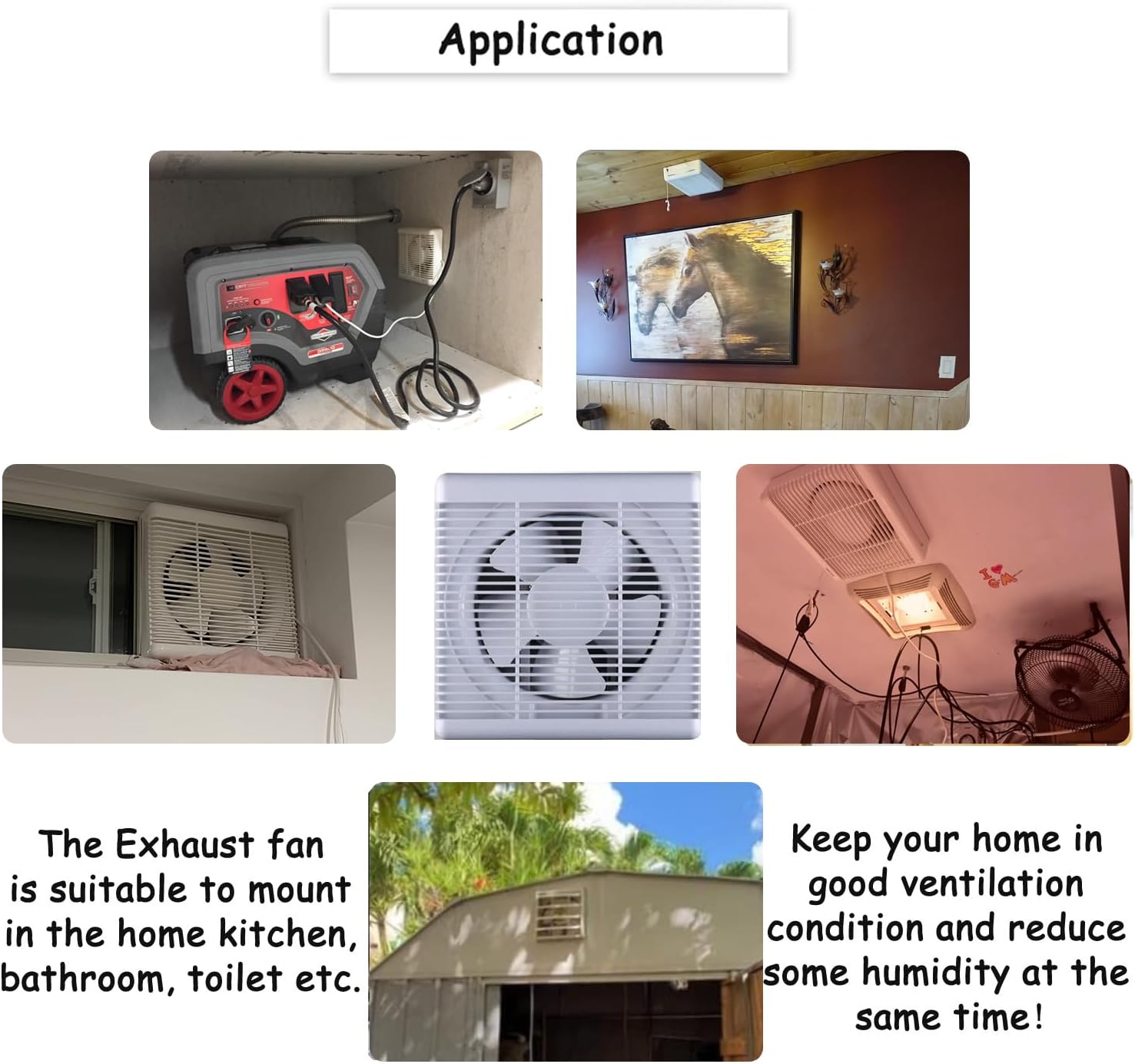 SAILFLO Exhaust Shutter Fan 10 Inch 470 CFM Large Airflow 2 Direction Reversible Airflow Wall Mounted Ventilation Blower for Vents Attic Kitchen Bathroom Basement 10" Propeller - 14"×14" Panel - Image 7