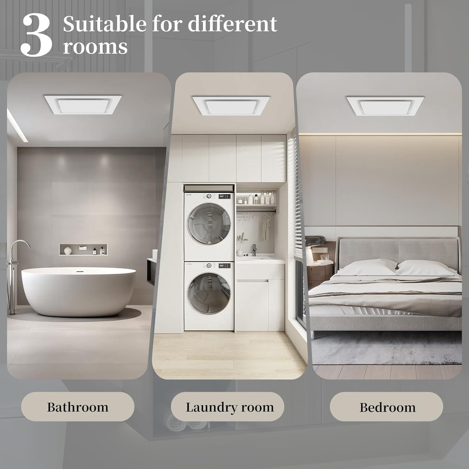 Bathroom Exhaust Fan 10" Panel Ultra Quiet without Light(8x8 Mount), 110CFM, 4" Duct for Bathroom/Garage/Home - Image 7