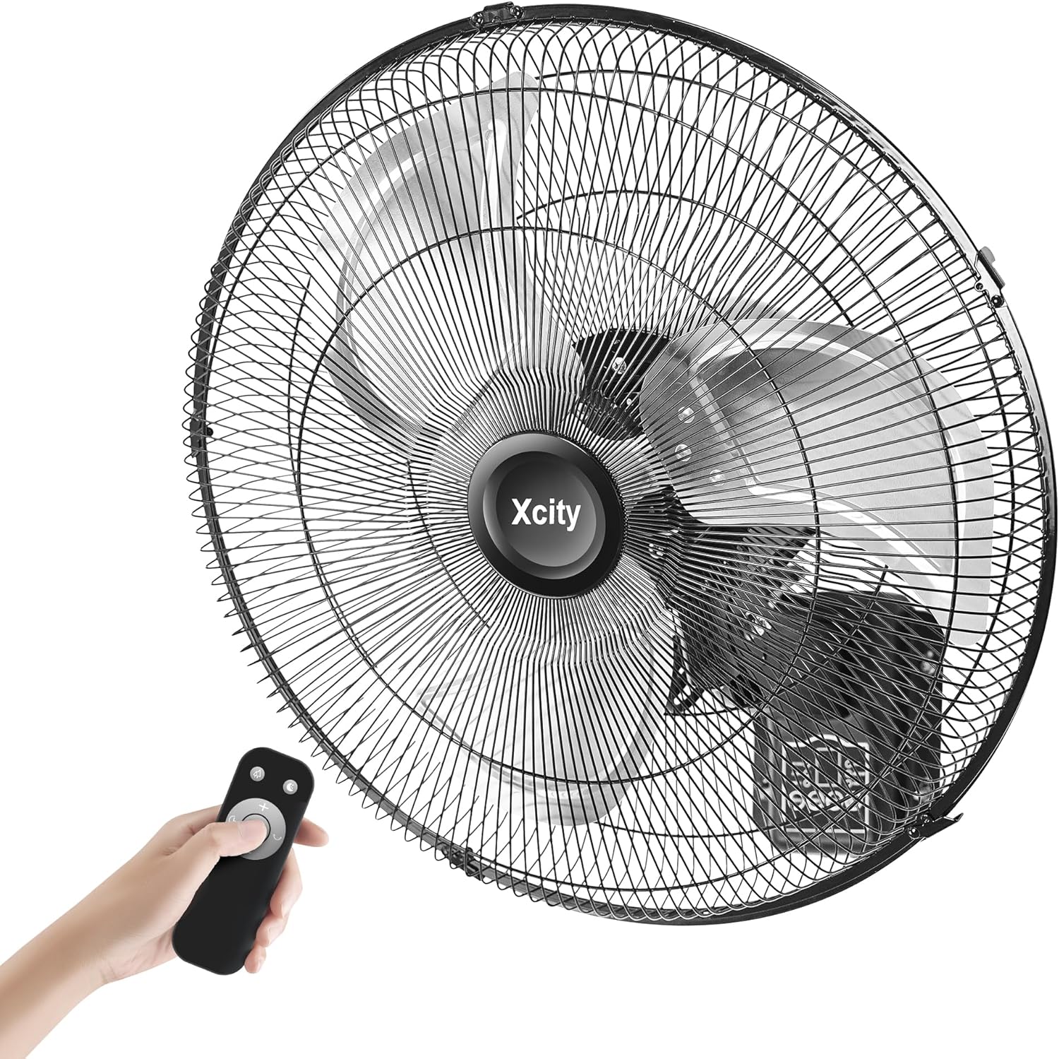 20" Oscillating Wall Mount Fan with Remote Control, 90° Auto Oscillation & Timer, Industrial Grade with 3 Speeds, Digital Display, Quiet Wall Mounted Fan for Home Gym, Garage, Workshop