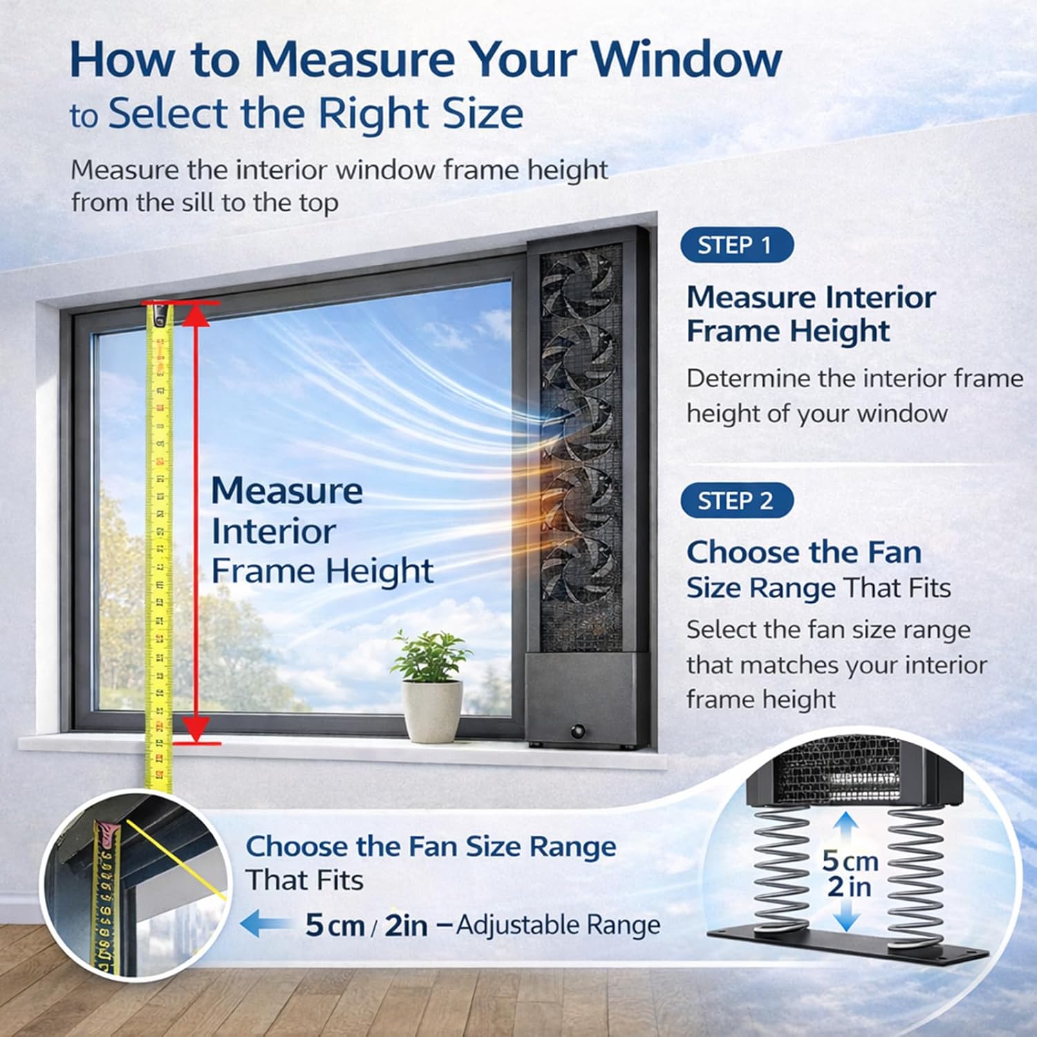 Vertical Window Exhaust Fan for Sliding Windows, Reversible Airflow Window Fan with Stepless Speed Control, No-Tools Punch-Free Installation Ventilation Fan for Bedroom Bath black 31.5-33.5in/80-85cm - Image 3
