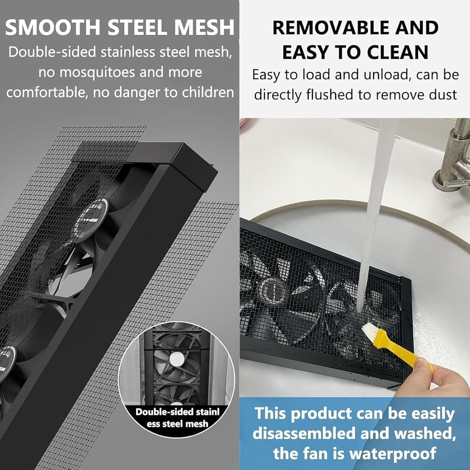 Retractable Window Exhaust Fan, Vertical Door and Window Fan, 2800RPM Silent Ventilation Fan with Stepless Speed Control, Punch-free Installation for Bedroom, Kitchen, Office, Bathroom(70-75cm) - Image 4