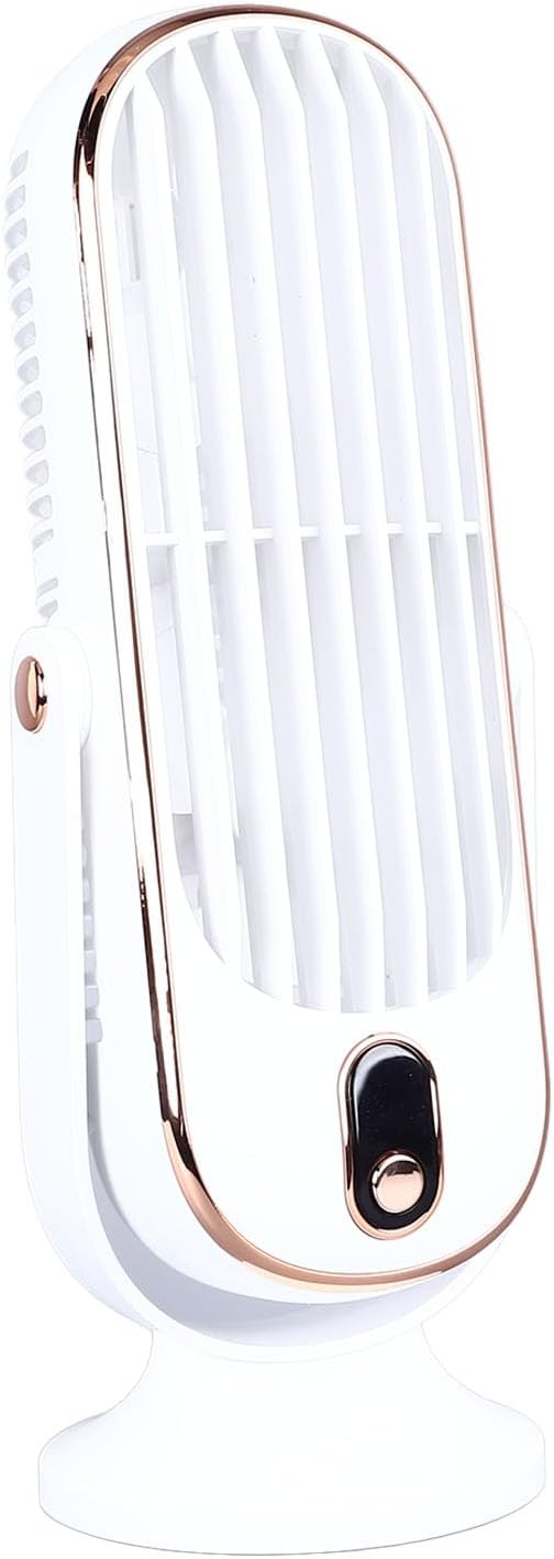 Desktop Fan, Rapid Cooling 5 Speeds Portable Rechargeable Oscillating Tower Fan with Energy Efficient Battery, Quiet Desk, Office Desk, USB Table for Home with Easy (White) - Image 3