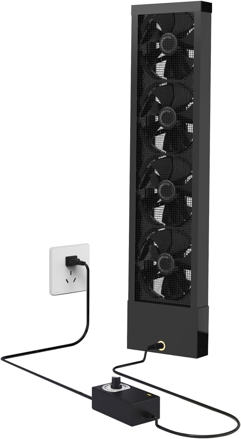 Retractable Window Exhaust Fan, Vertical Door and Window Fan, 2800RPM Silent Ventilation Fan with Stepless Speed Control, Punch-free Installation for Bedroom, Kitchen, Office, Bathroom(70-75cm)