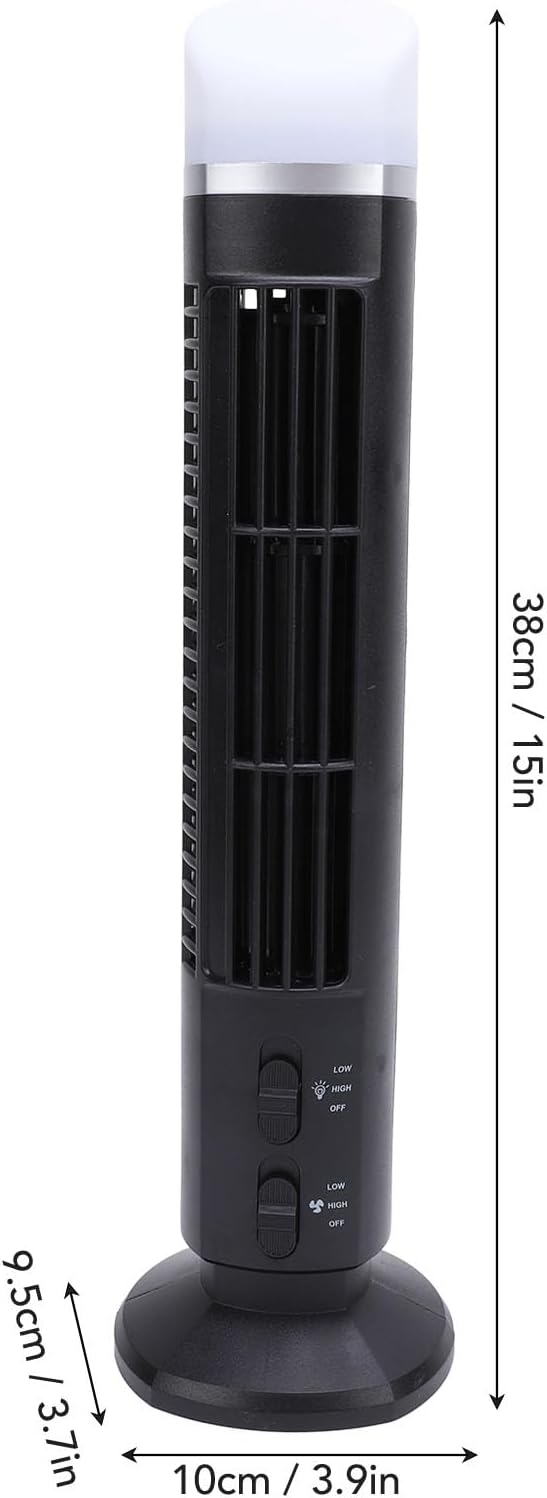 Tower Fan for Bedroom, 90° Oscillating Standing Fan with Adjustable Speed, 34dB Quiet Desktop USB Bladeless Fan with Night Light for Home Bedroom Office - Image 6