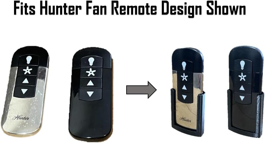 Ceiling Fan Remote Wall Mount Holder Compatible with Hunter and Casablanca Fan Remote Black K6711-01 Remote Control Holder 99795 (Mounting Tape Included) (One Wall Mount) - Image 3