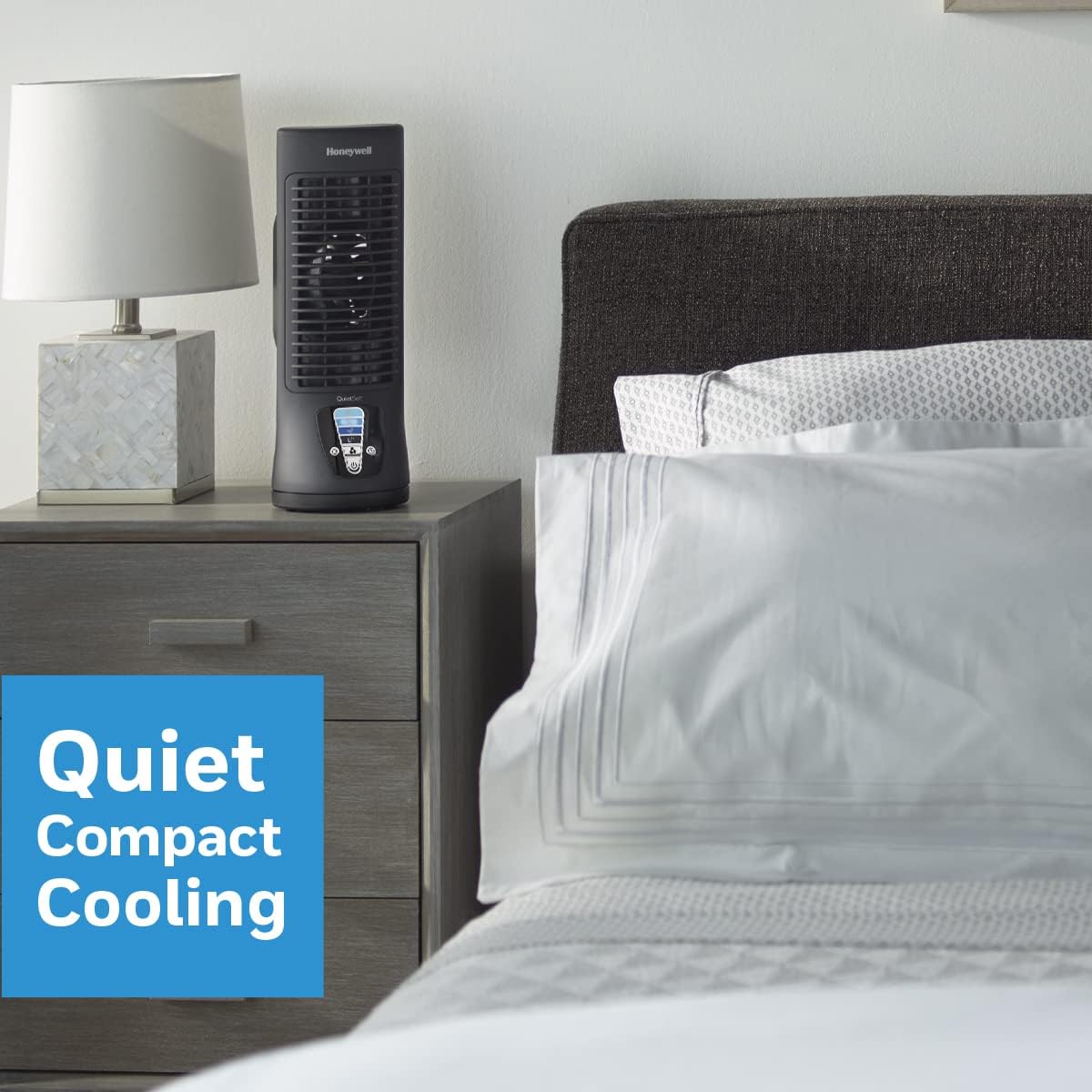 Honeywell HTF210BC QuietSet® 13" Personal Desk/Table Fan, Slim, Mini Tower, Oscillating Fan, Portable, Easy to Use Controls, Compact, 4 Speeds, Black - Image 7