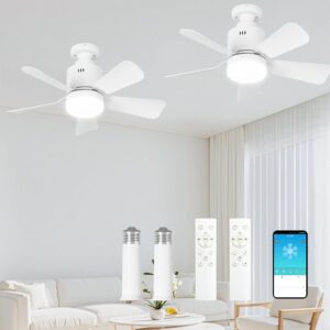 2 Pack of Ceiling Fan with Light So...