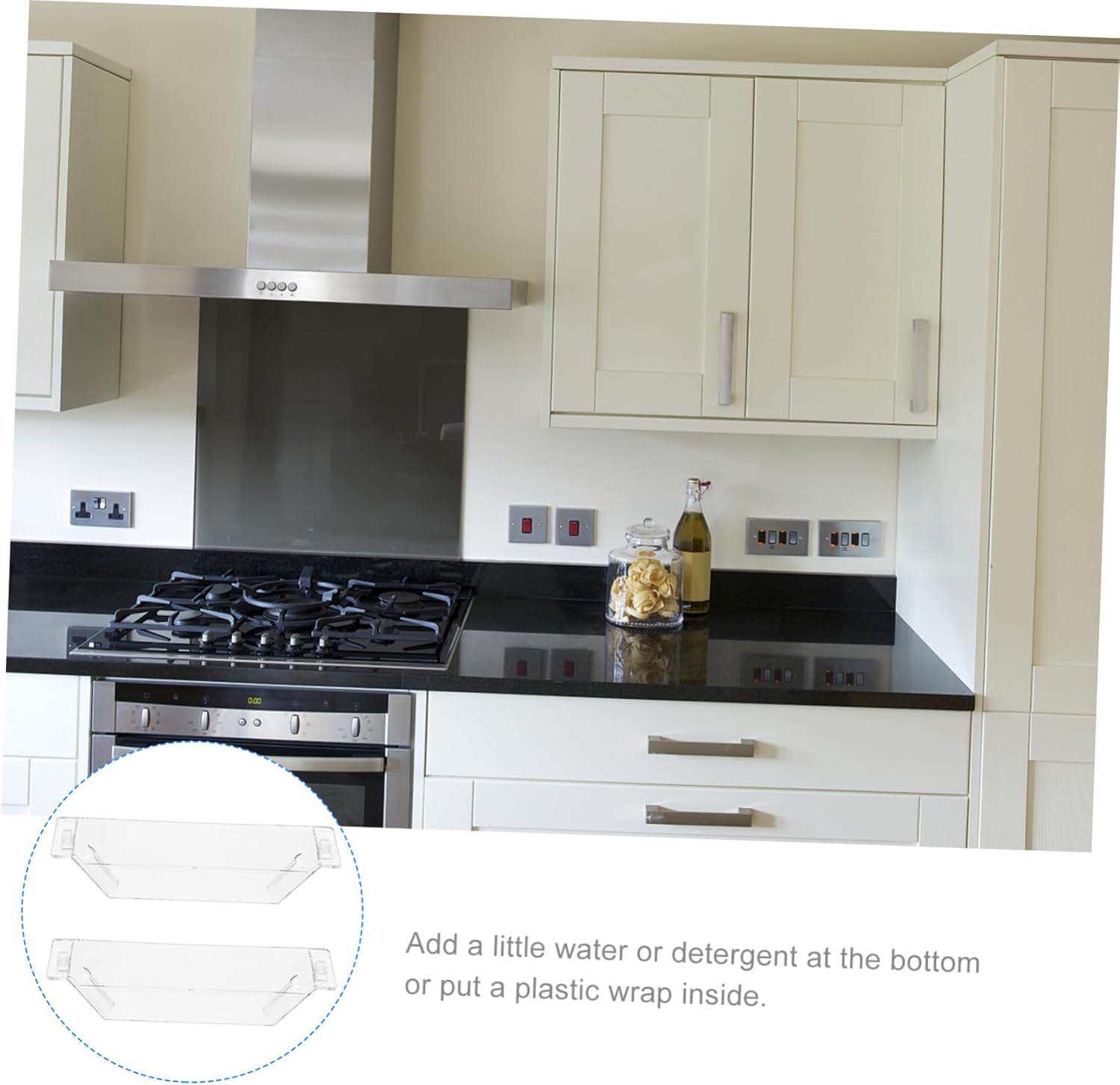 Uonlytech 2pcs Oil Collecting Cup Plastic Oil Bowl with Screw Interchangeable Replacement for Kitchen Grease Fan - Image 3