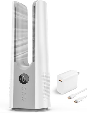 Desk Fan, 13 Inch Portable Bladeles...