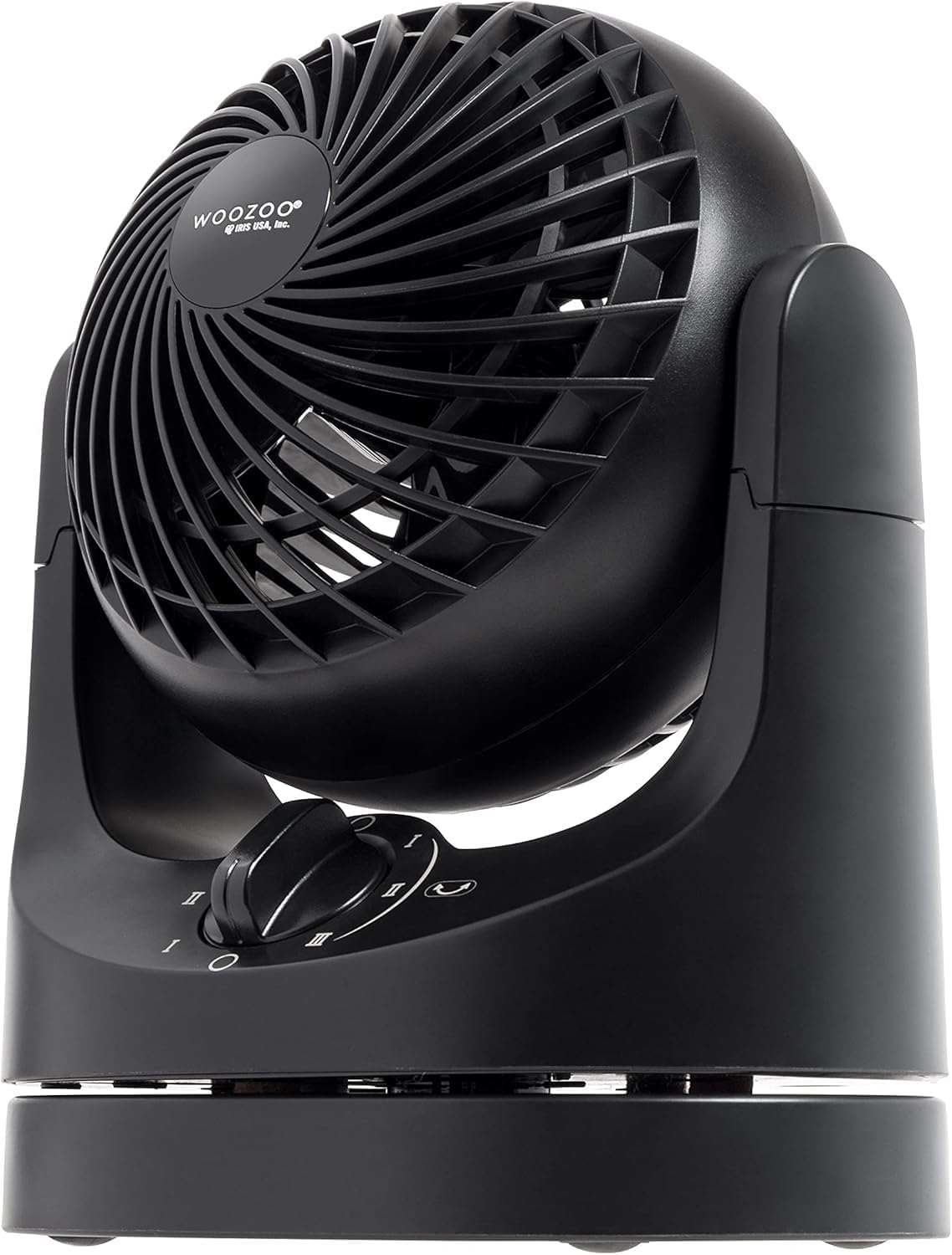 IRIS USA WOOZOO Desk Fan, Oscillating Table Air Circulator, 3 Speeds, 32ft Max Air Distance, 112° Adjustable Tilt, 27.5db Low Noise Motor, Small Fan for Bedroom, Office, Dorm, Black
