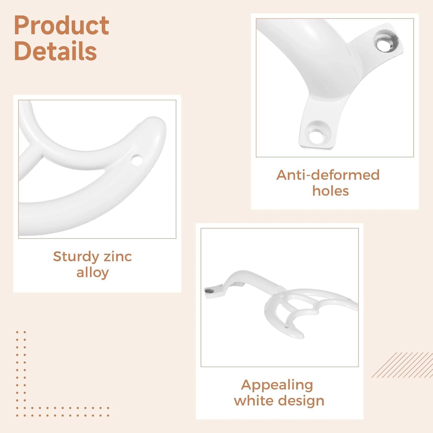 Ceiling Fan Blades Arms Replacement, 52" White Finish Ceiling Fan Blade Mounting Bracket Support Holders Replacement Parts for Replacing The Worn Fans Blades (White) - Image 3