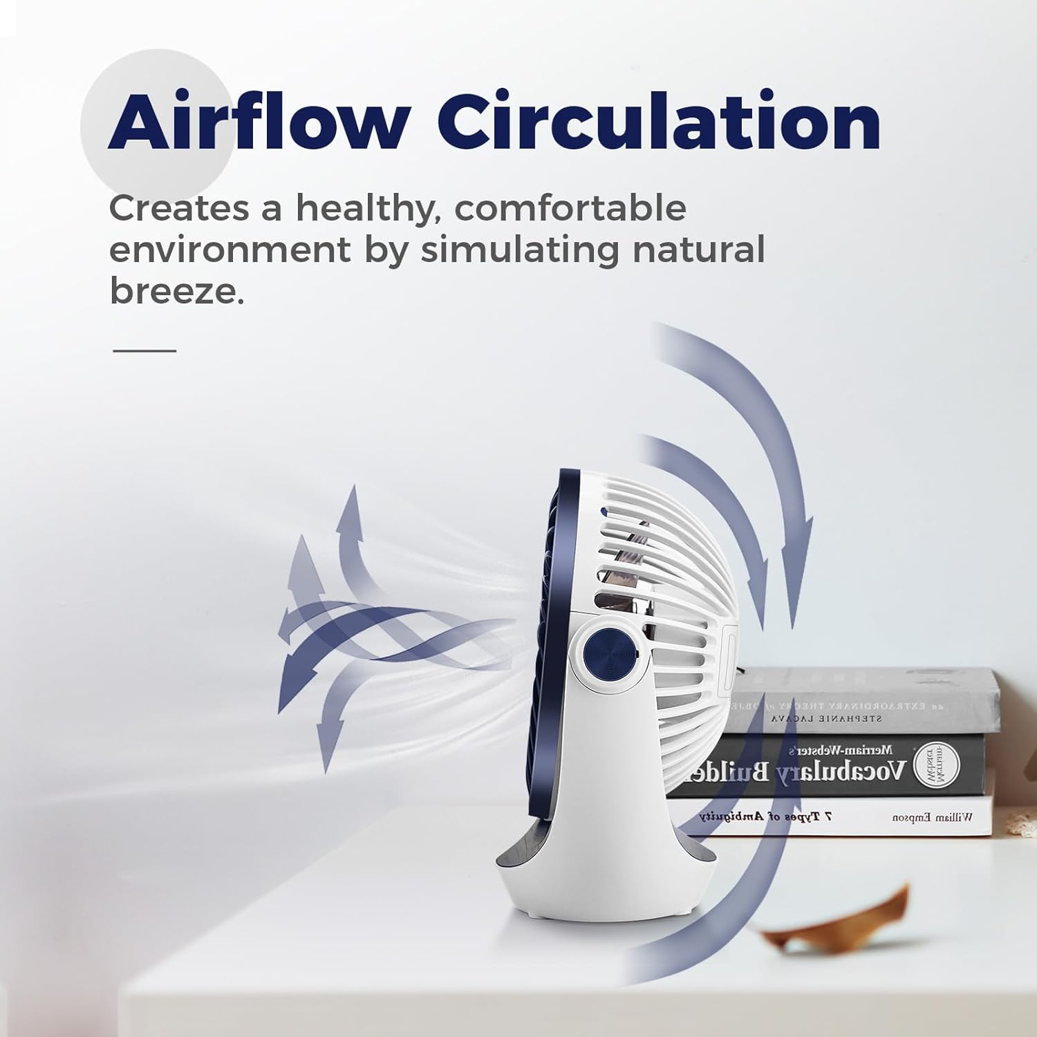 OCOOPA Small USB Desk Fan Table Fan 5'' with Strong Airflow & Quiet Operation, Portable Cooling Mini Fan 3 Speed, 360°Rotatable Head for Home Office Bedroom Desktop - Image 2