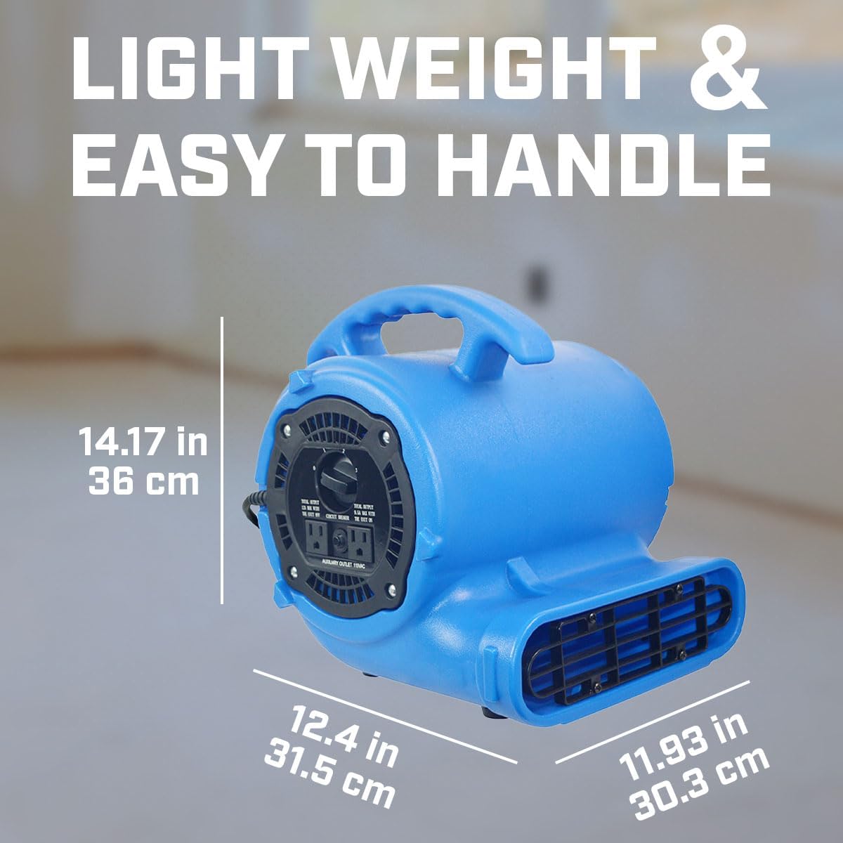 1/2hp 2800CFM Speed Air Mover Carpet Dryer Floor Fan Cooling Fan - Industrial Heavy Duty Abanico de Piso Blower Fan with High Power for Commercial and Industrial Use - Image 4