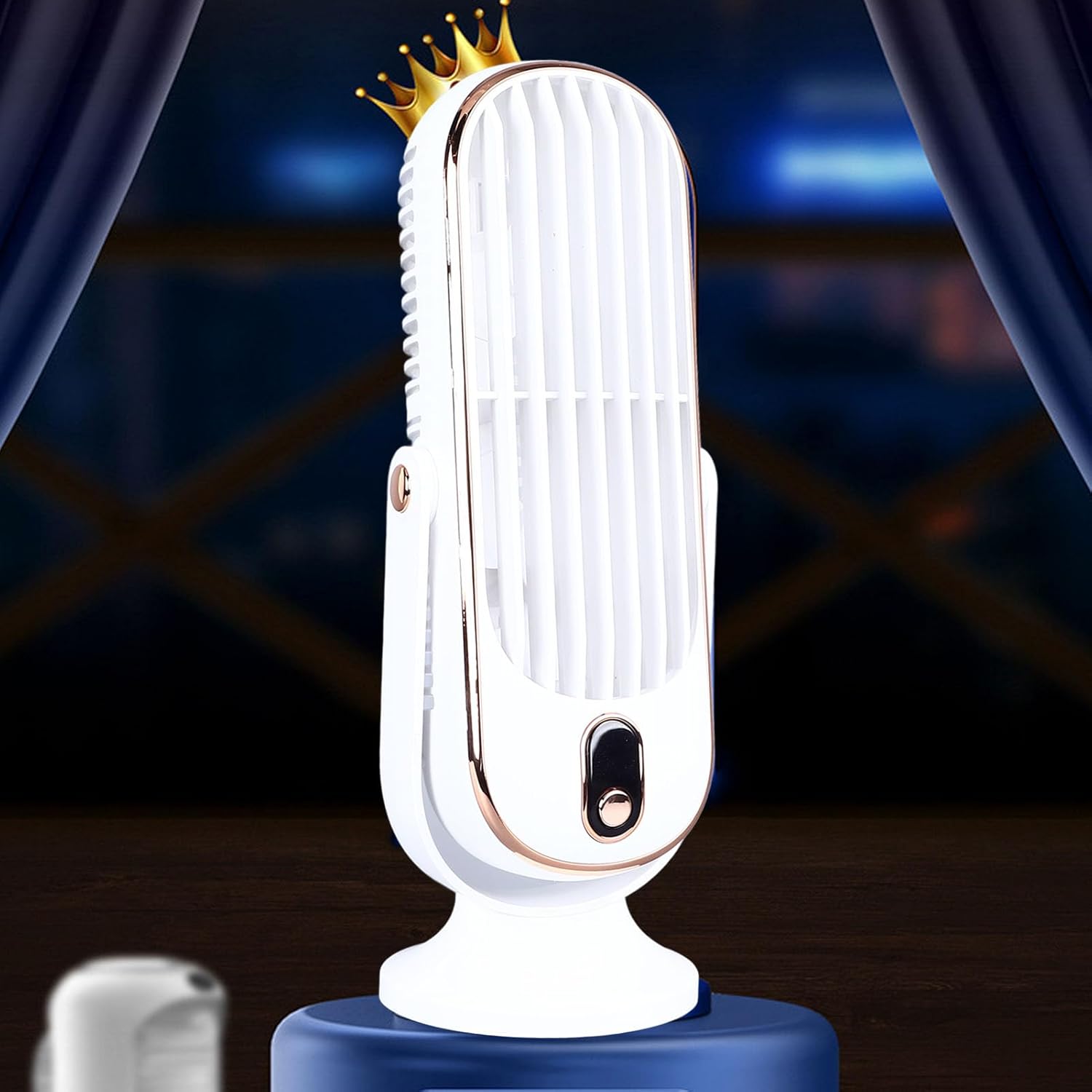 Desktop Fan, Rapid Cooling 5 Speeds Portable Rechargeable Oscillating Tower Fan with Energy Efficient Battery, Quiet Desk, Office Desk, USB Table for Home with Easy (White) - Image 2