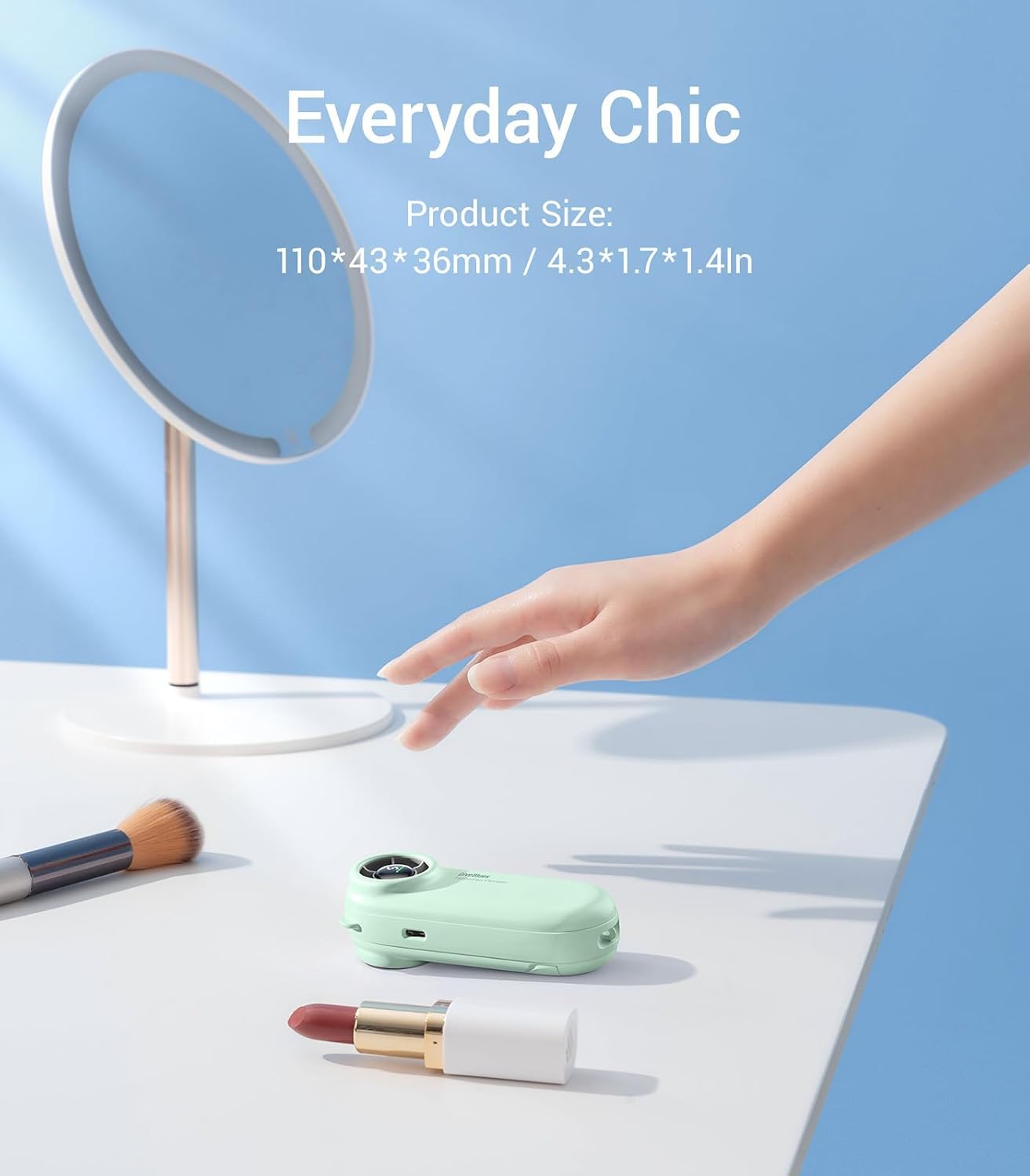 Diveblues TurboBear Mini Turbo Portable Fan, Powerful 8.8m/s Speed, Ultra-Light 86.5g Handheld Fan, 5 Speeds Cooling, Rechargeable Battery Powered, Pocket Sized, Cute Gifts Travel Essentials For Women - Image 7