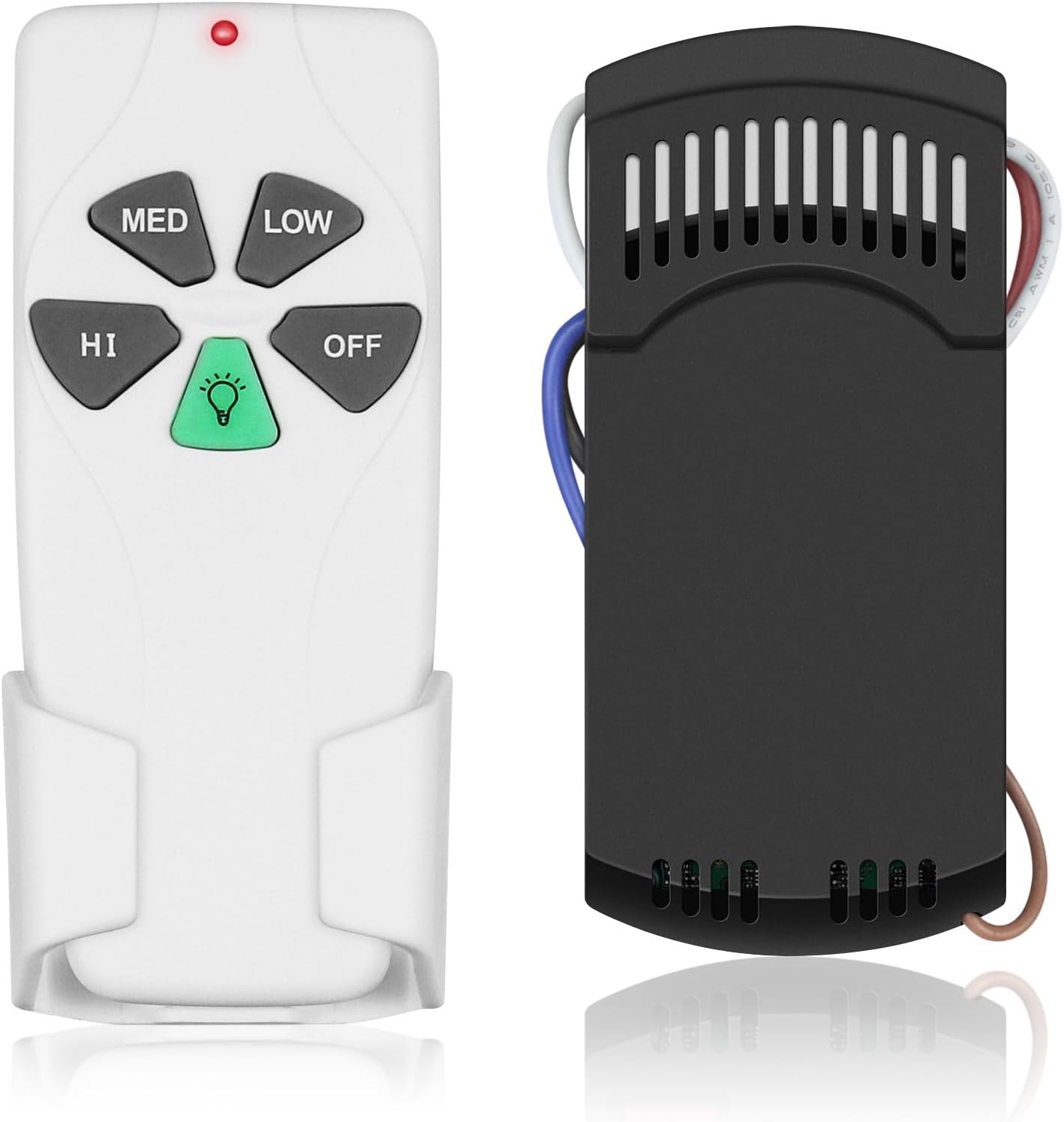 Universal Ceiling Fan Remote Control Kit, Replacement for Hunter, Hampton Bay, Litex, 3-Speeds, with Receiver FAN37R, Replace FAN-53T 2AAZPFAN-53T FAN-11T KUJCE9103 UC7030T