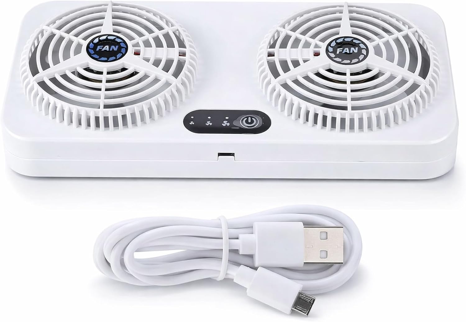 2.4v 5w Usb Twin Window Fan, Charging Air Vent Exhaust Small Window Fan, 3 Levels Adjustable Window Fans with Exhaust Intake Install to Door Glass(equip Motor)