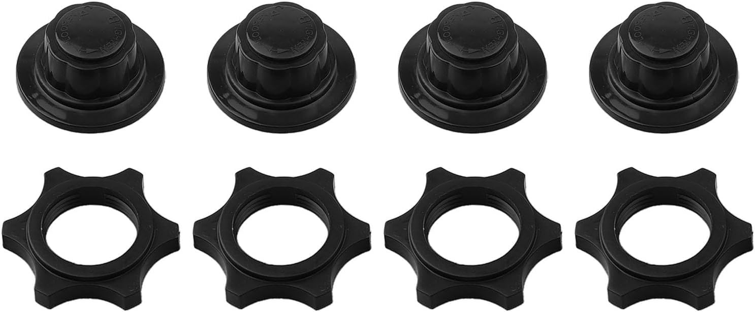 Electric Fan Nut Covers and Fixed Nuts Set – 4-Pack Plastic Fan Replacement Parts for Ceiling, Box & Oscillating Fans, 50x50x22mm Cover + 59mm OD Nut