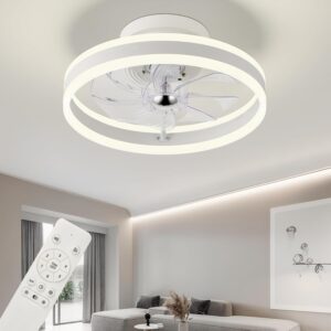 Modern Ceiling Fan with Light Flush...