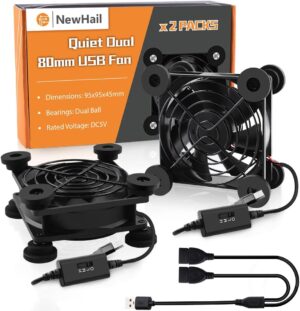2Pack Quiet 80mm USB Fan Dual-Ball ...