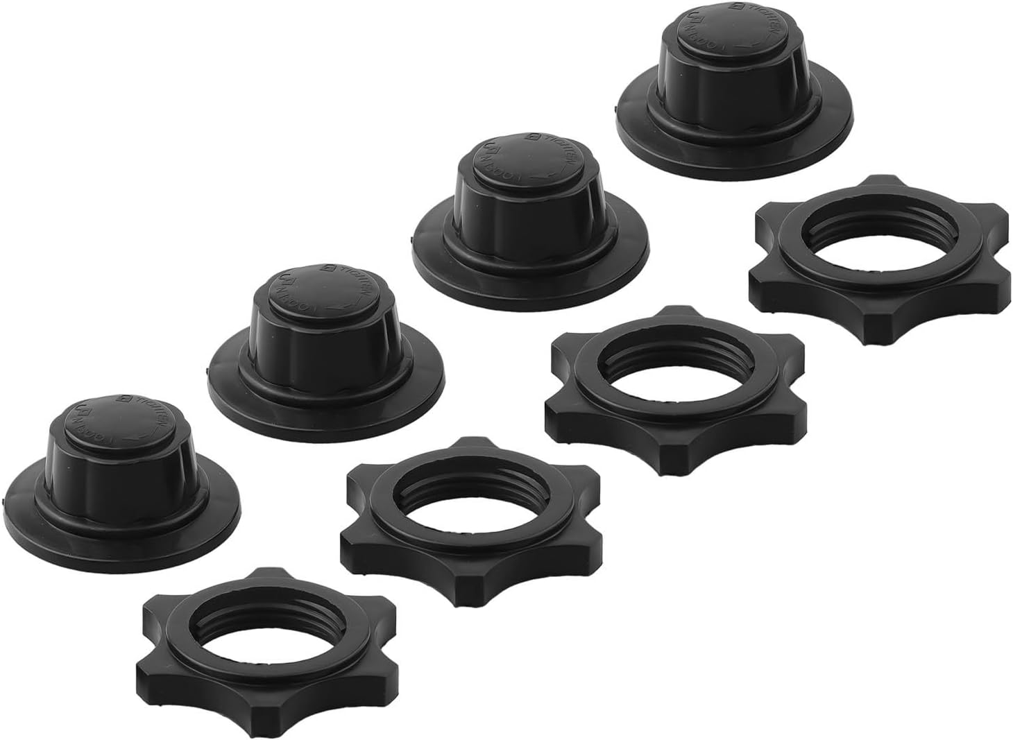 Electric Fan Nut Covers and Fixed Nuts Set – 4-Pack Plastic Fan Replacement Parts for Ceiling, Box & Oscillating Fans, 50x50x22mm Cover + 59mm OD Nut - Image 2