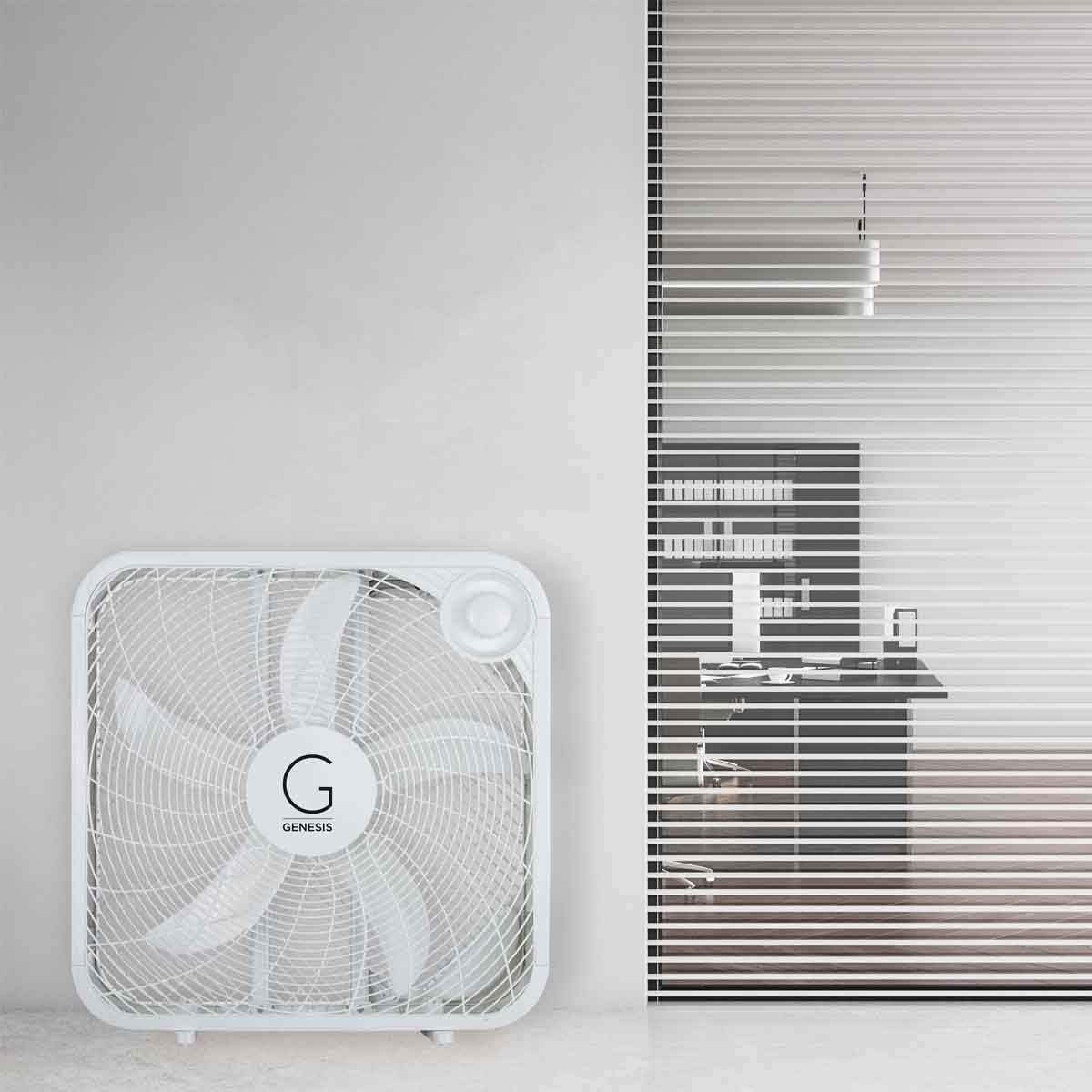 Genesis 20" Box Fan, 3 Settings, Max Cooling Technology, Carry Handle, White (G20BOX-WHT) - Image 2