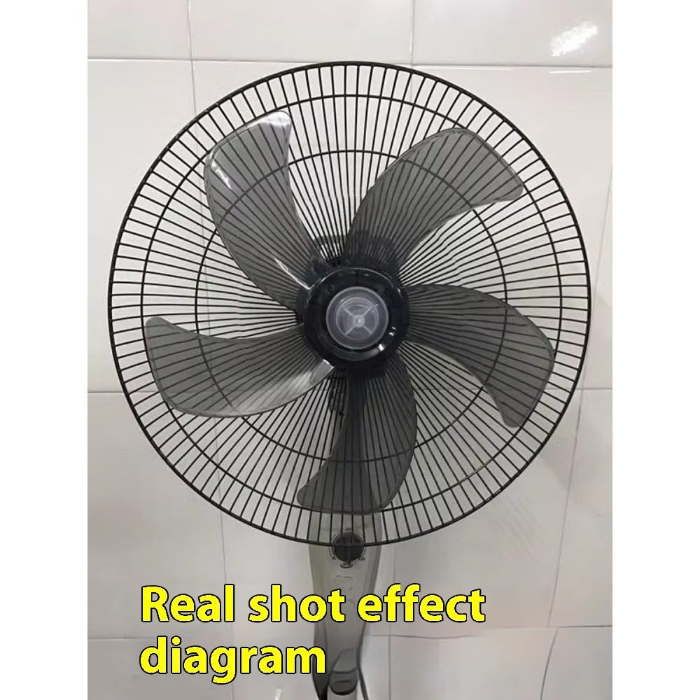 Replacement Fan Blade with 5 Plastic Leaves, Low Noise Design, Nut Cover Included – Compatible with Standing Pedestal Fans (grey,18 Inch) - Image 4