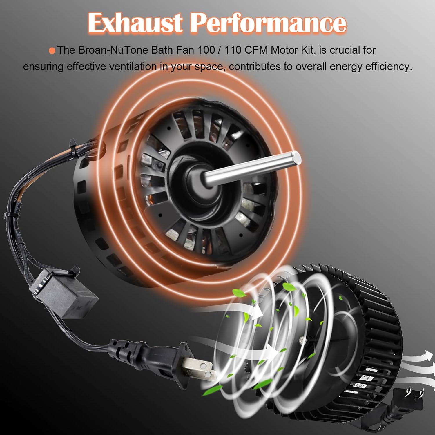 Hiorucet S97015157 Motor & 99020276 Blower Wheel Assembly for Nutone Broan DX110, 672SP, DX70L, 676-D/2676F-A, 784, 683-C, DX50L, 646D, 763N, S97015162 97015157 Bathroom Exhaust Fan Replacement Parts. - Image 5