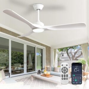 52-Inch Ceiling Fan with Light: Whi...