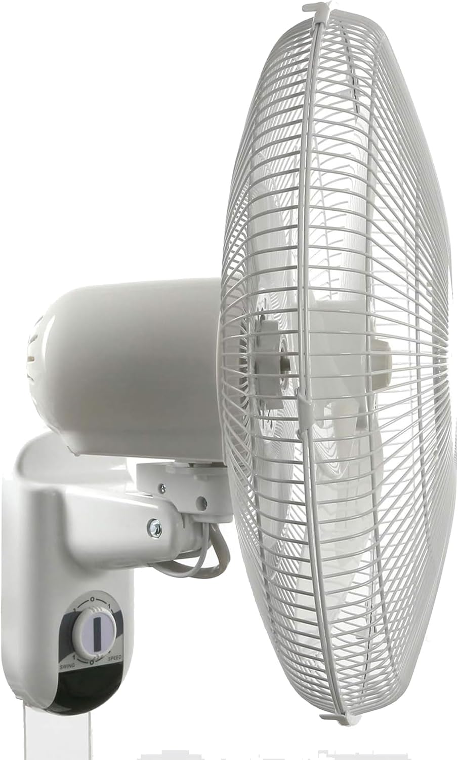 Hurricane Classic Oscillating Wall Mount Fan w/ 3 Quite Speeds, White, 16" - Corded Electric Air Cooling Unit w/Easy Pull Cord Controls for Home, Grow Tents, Offices, Sheds, Studios, Garages & Dorms - Image 6