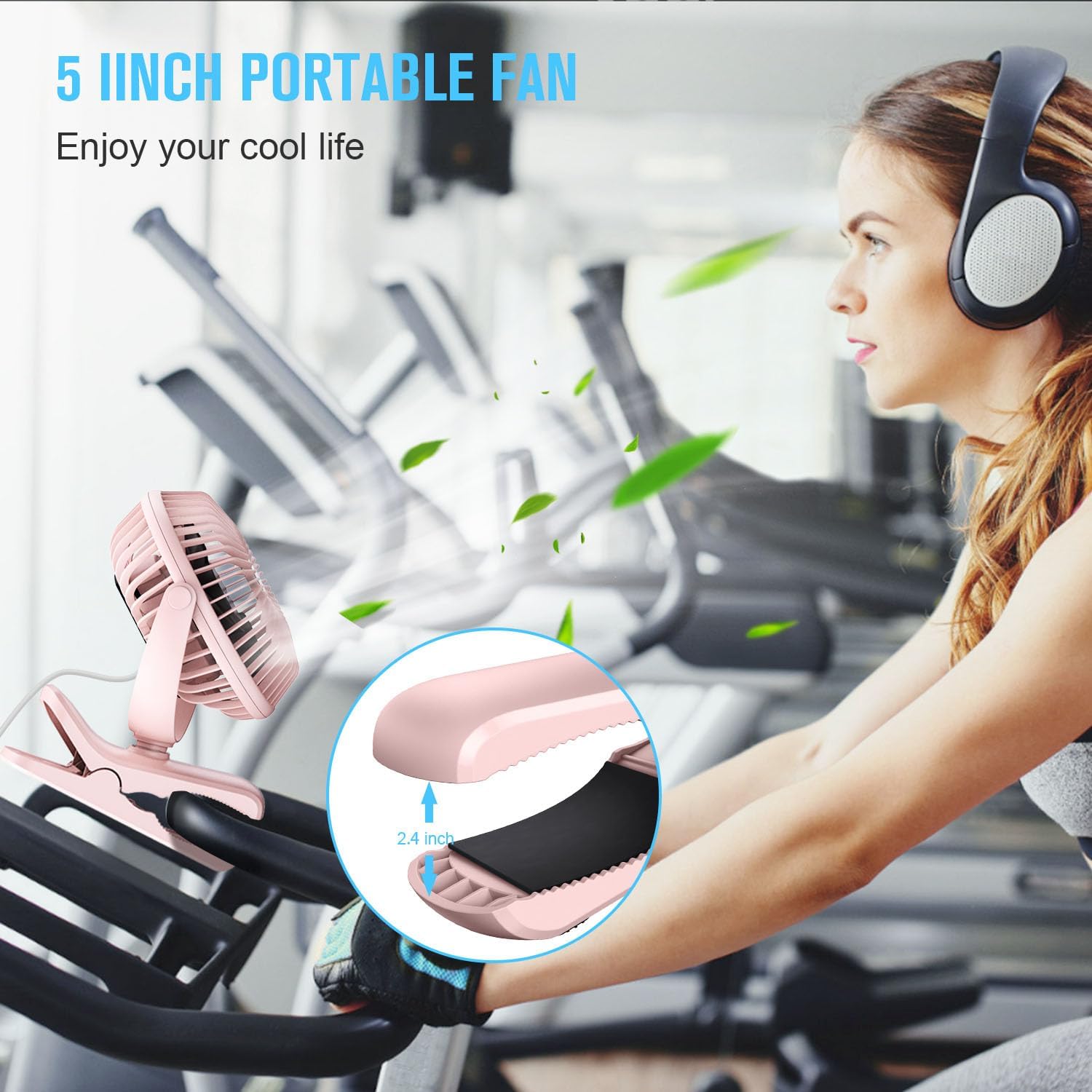 BESKAR USB Powered Clip on Fan, Portable Small Fan with Cord, 3 Speeds Strong Airflow, Personal Fan with Sturdy Clamp, Quiet Desk Fan & Clip Fan - Image 5