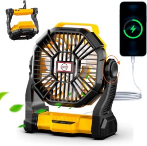 Lostrain Camping Fan with LED Light...