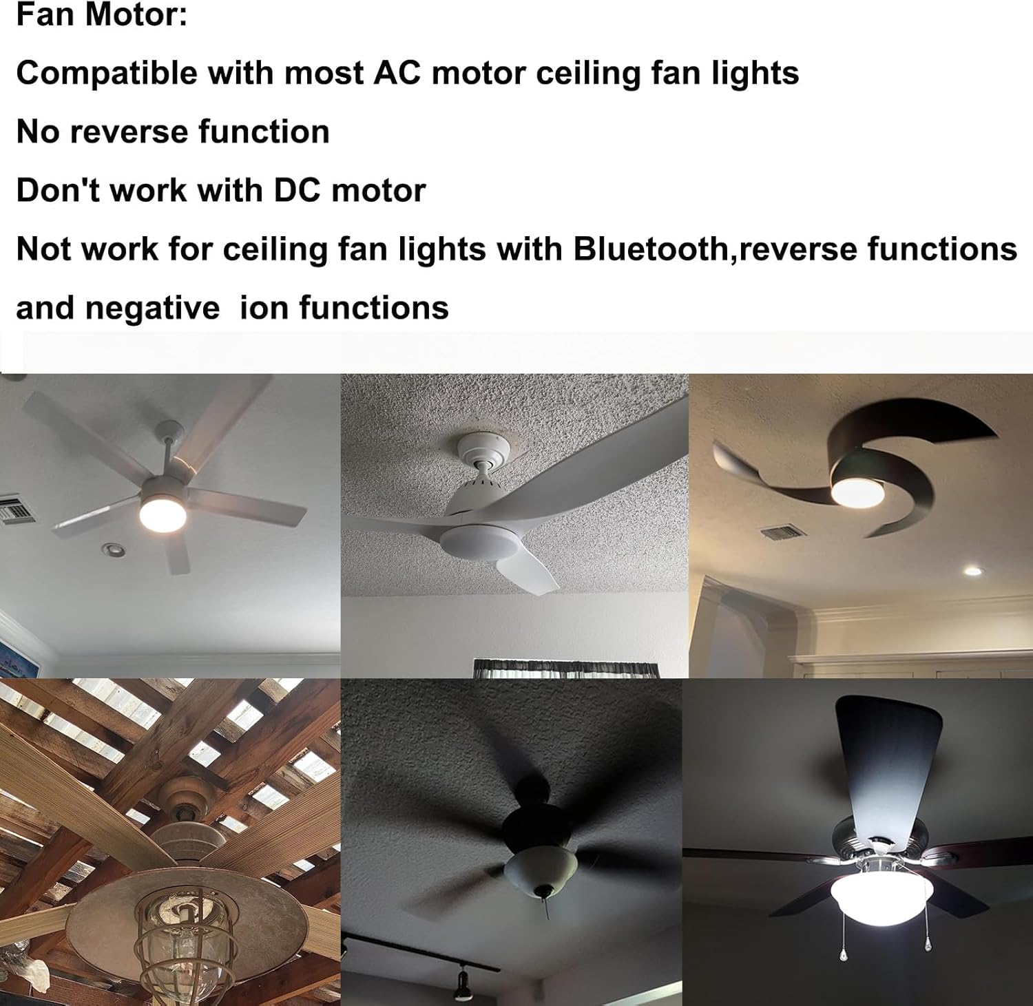 Ceiling Fan Remote Control and Receiver Kit, 3-in-1 Ceiling Fan Light 4 Timing and 3 Speed Wireless Remote Control for Ceiling Fan Lamp - Image 6