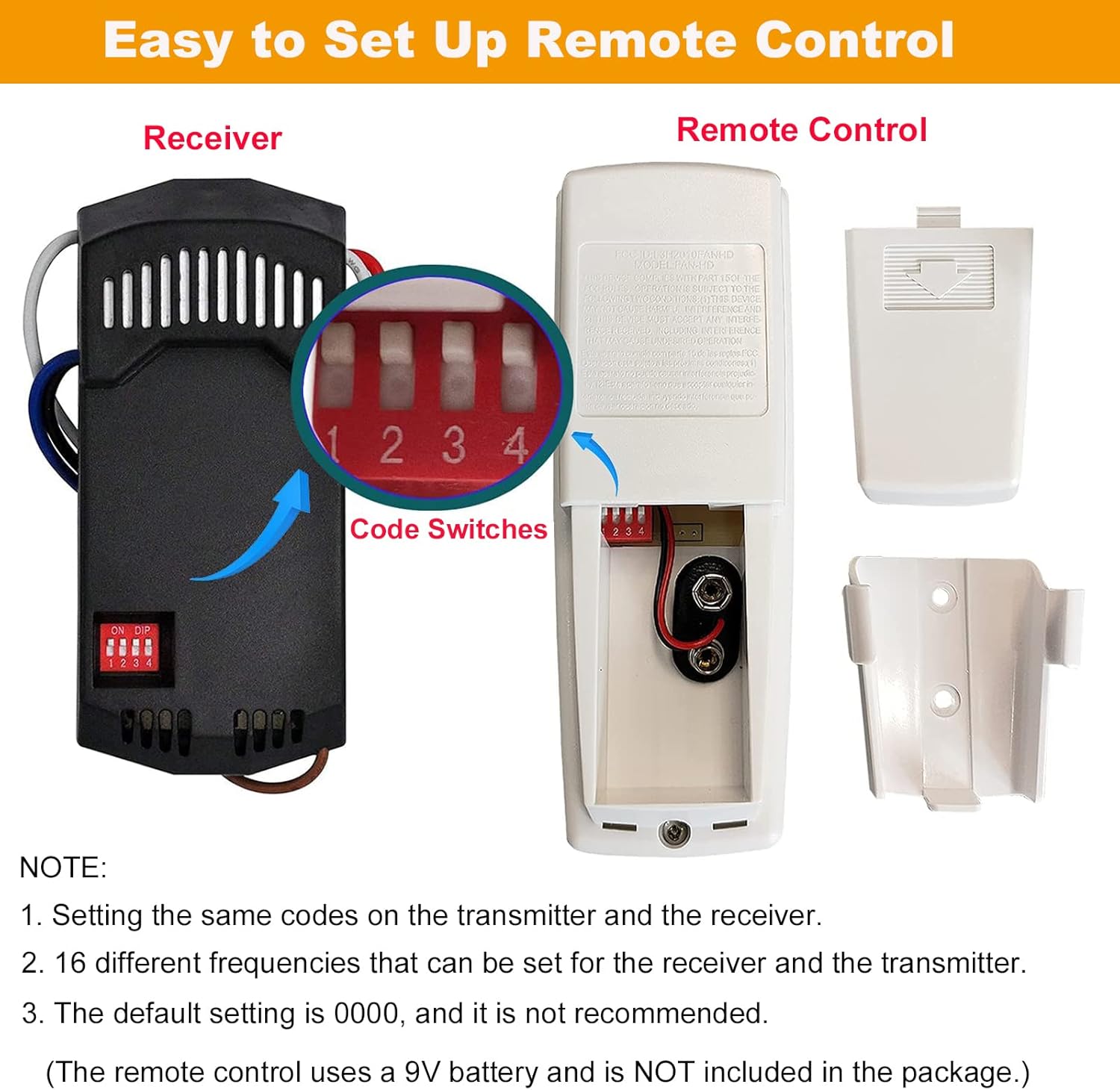 Universal Ceiling Fan Remote Control Kit with dimmer for AC 3-Speed Ceiling Fan Replacement for Hampton Bay Harbor Breeze Hunter UC7078T Fan-HD5 L3H2010FANHD RR7079T CHQ7078T FAN28R Fan-HD Kit - Image 5
