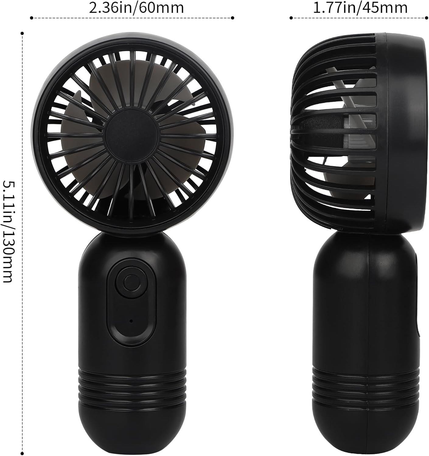 Mini Portable Fan - Handheld Fan, 3 Pack USB Rechargeable Personal Fan, Battery Operated Lightweight Small Makeup/Pocket Fan with 3 Speeds For Stylish Girl Boys Women Men Office Outdoor Travel - Image 2