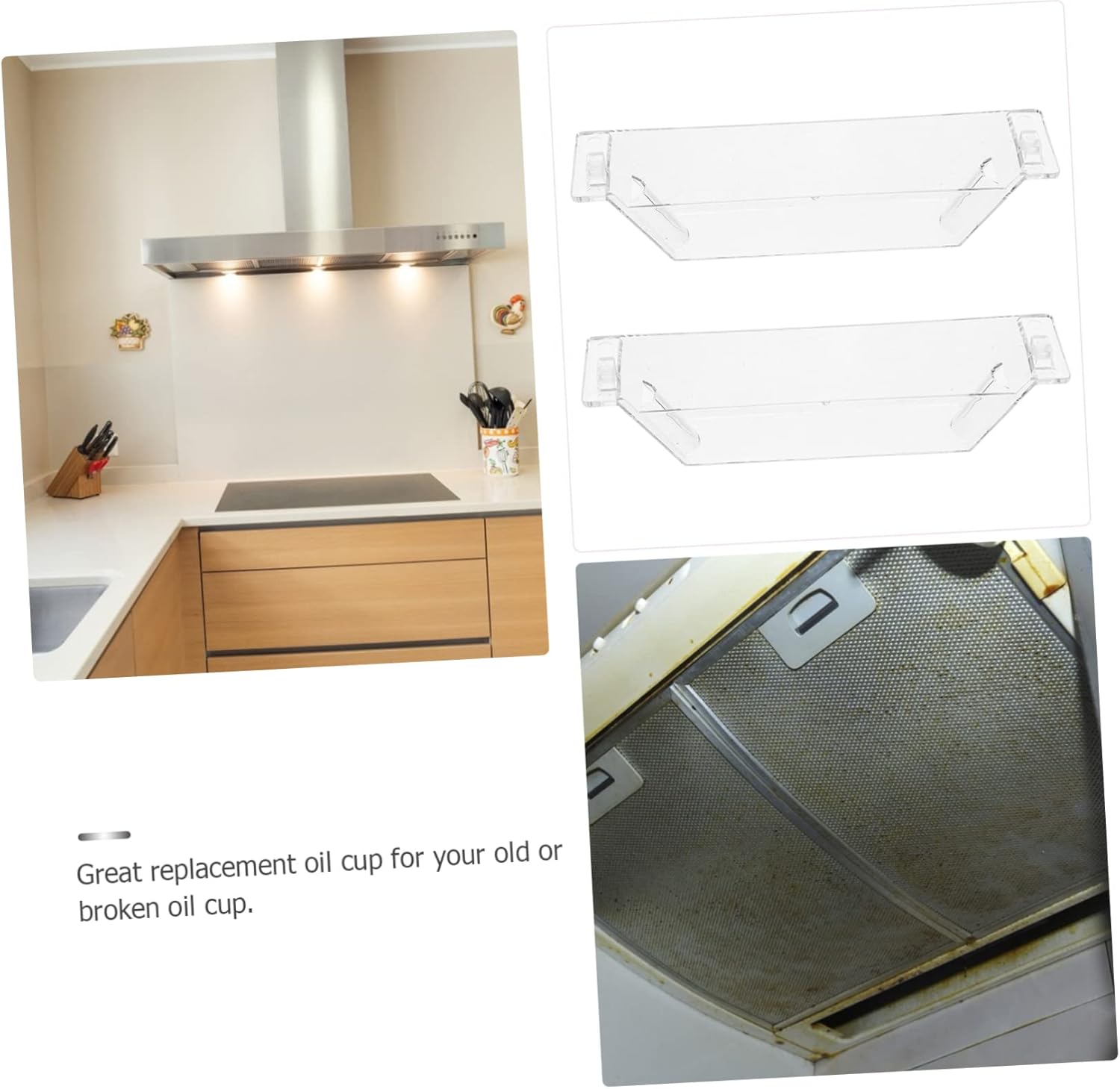 Uonlytech 2pcs Oil Collecting Cup Plastic Oil Bowl with Screw Interchangeable Replacement for Kitchen Grease Fan - Image 9