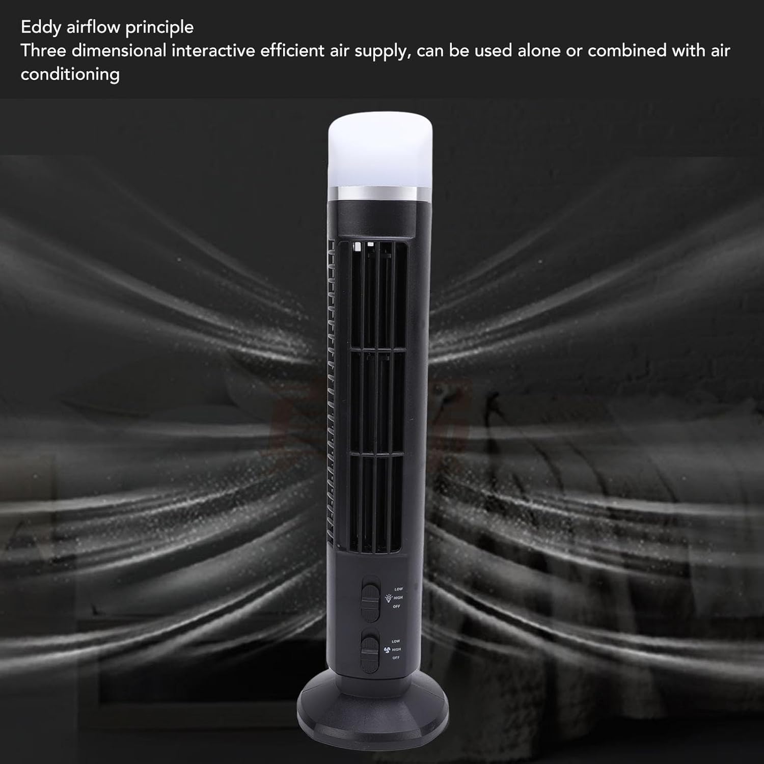 Tower Fan for Bedroom, 90° Oscillating Standing Fan with Adjustable Speed, 34dB Quiet Desktop USB Bladeless Fan with Night Light for Home Bedroom Office - Image 3