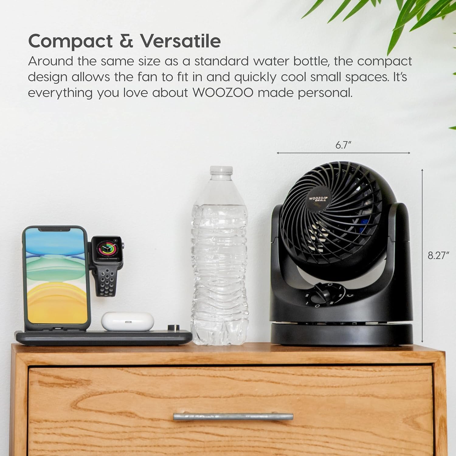 IRIS USA WOOZOO Desk Fan, Oscillating Table Air Circulator, 3 Speeds, 32ft Max Air Distance, 112° Adjustable Tilt, 27.5db Low Noise Motor, Small Fan for Bedroom, Office, Dorm, Black - Image 3