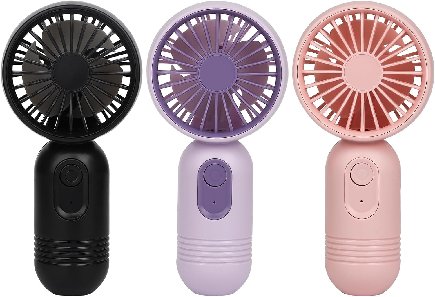 Mini Portable Fan - Handheld Fan, 3 Pack USB Rechargeable Personal Fan, Battery Operated Lightweight Small Makeup/Pocket Fan with 3 Speeds For Stylish Girl Boys Women Men Office Outdoor Travel