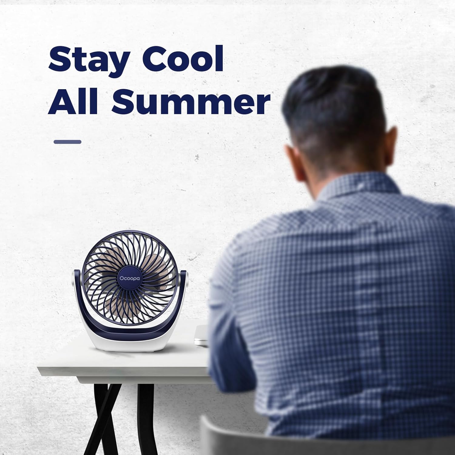 OCOOPA Small USB Desk Fan Table Fan 5'' with Strong Airflow & Quiet Operation, Portable Cooling Mini Fan 3 Speed, 360°Rotatable Head for Home Office Bedroom Desktop - Image 7