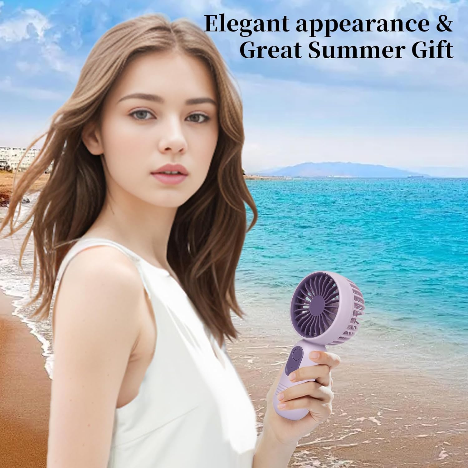 Mini Portable Fan - Handheld Fan, 3 Pack USB Rechargeable Personal Fan, Battery Operated Lightweight Small Makeup/Pocket Fan with 3 Speeds For Stylish Girl Boys Women Men Office Outdoor Travel - Image 6