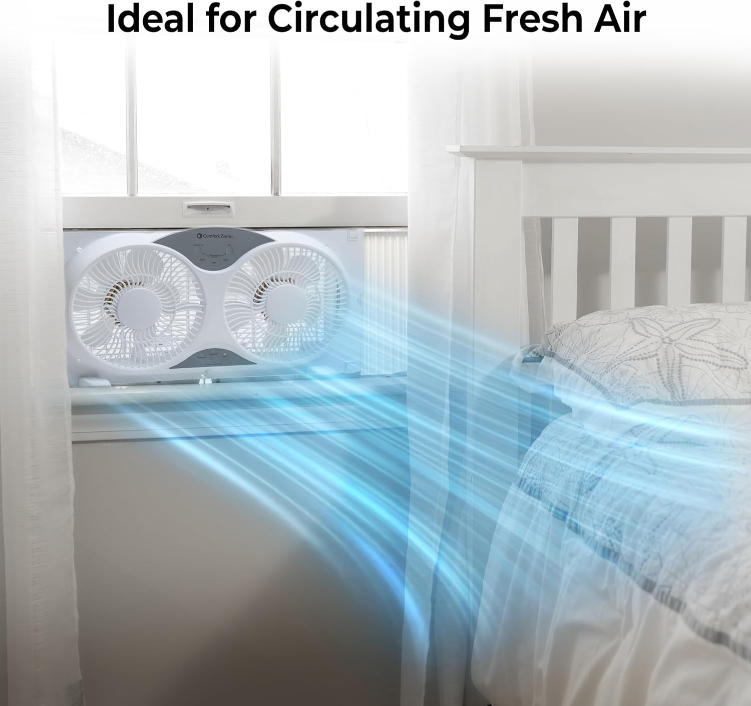 Comfort Zone CZ310R Twin Window Fan - Image 3