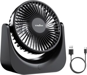 TRILINK Small USB Desk Fan – 5-Sp...