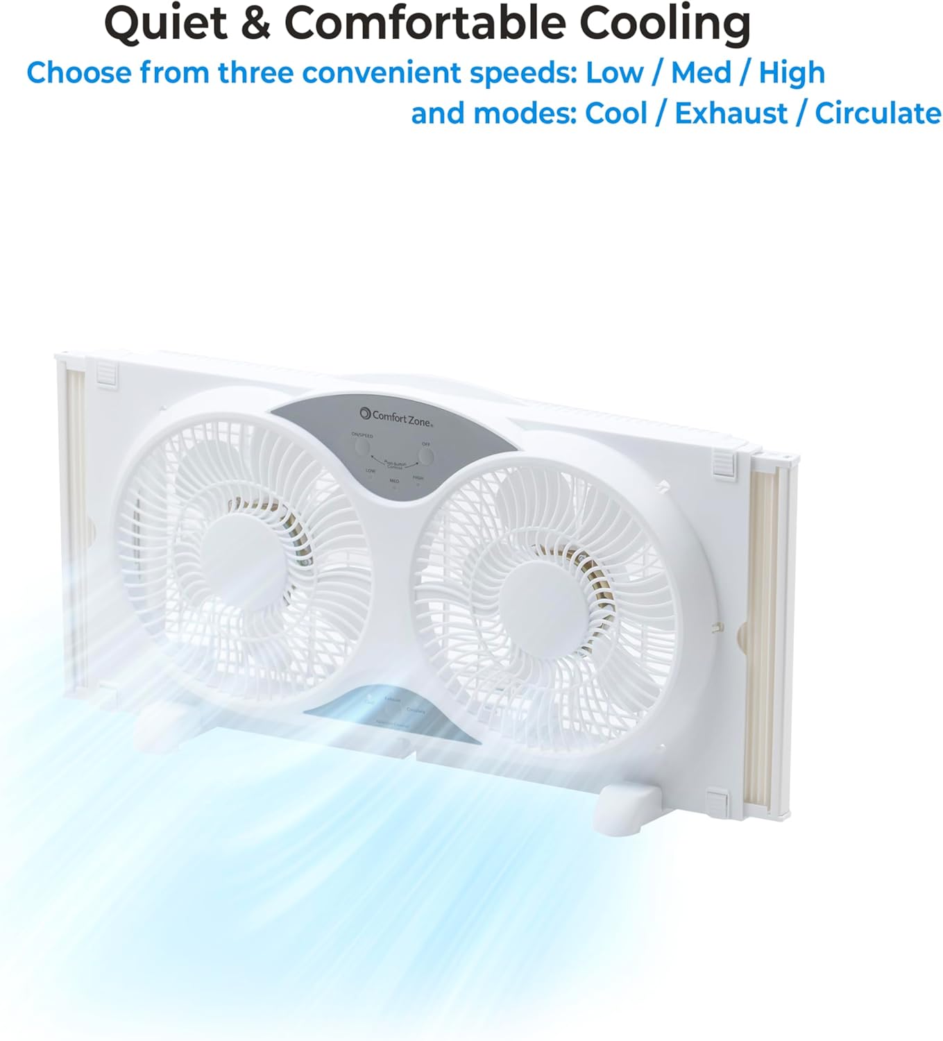 Comfort Zone CZ310R Twin Window Fan - Image 5