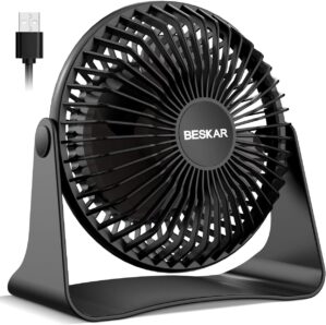 BESKAR USB Small Desk Fan, Portable...
