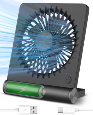 Small Desk Fan,Rechargeable USB Fan...