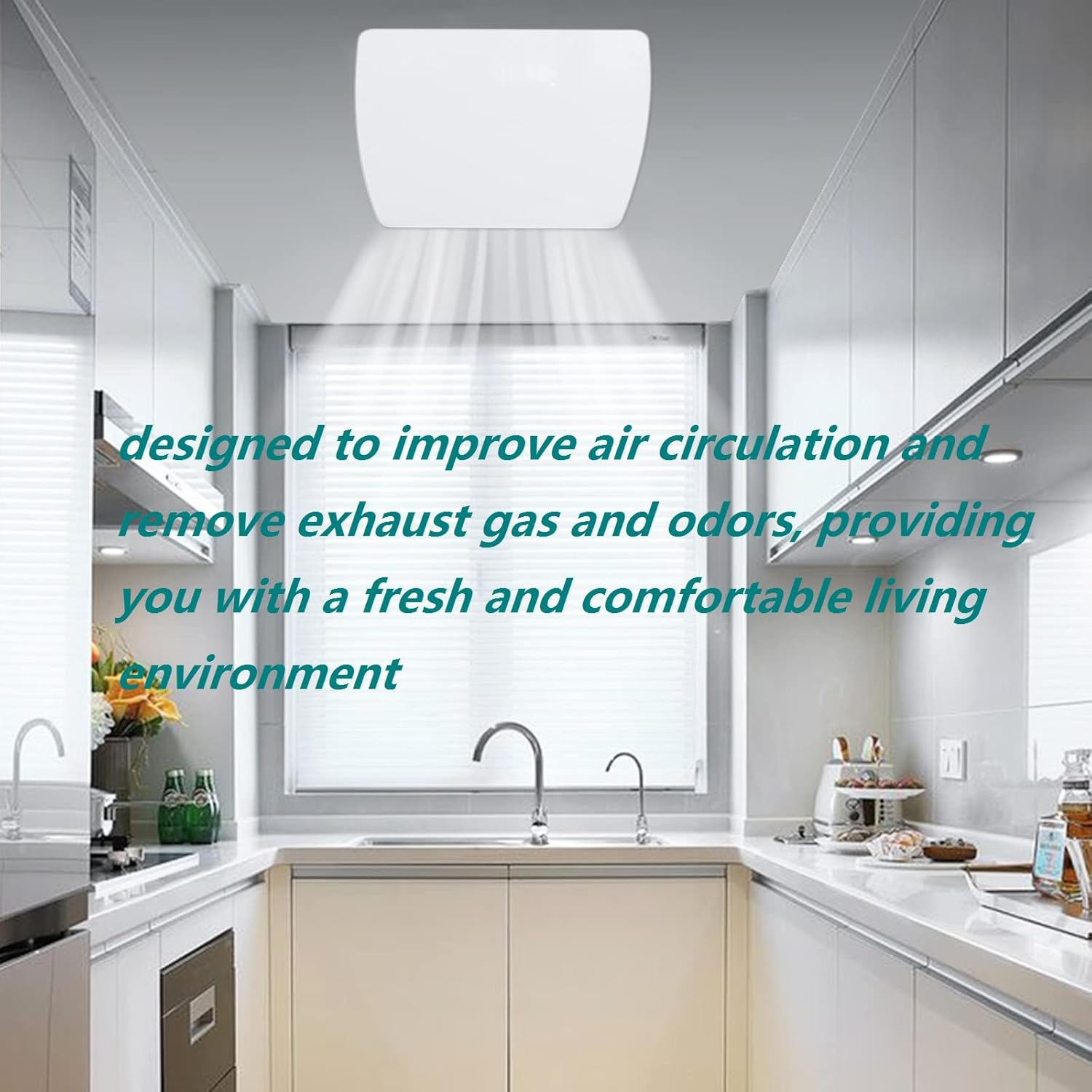 Bathroom Exhaust Fan 141 CFM 6 Inch Allvent Home Ventilation Ceiling Window and Wall Mount Vent Fan with Anti-backflow Check Valve for Kitchen Bathroom Garage(110v/18W/White) - Image 4