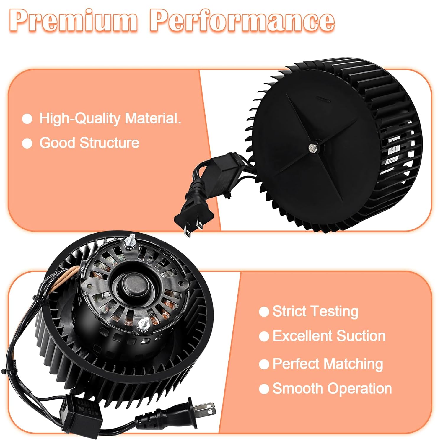 Hiorucet S97015157 Motor & 99020276 Blower Wheel Assembly for Nutone Broan DX110, 672SP, DX70L, 676-D/2676F-A, 784, 683-C, DX50L, 646D, 763N, S97015162 97015157 Bathroom Exhaust Fan Replacement Parts. - Image 4